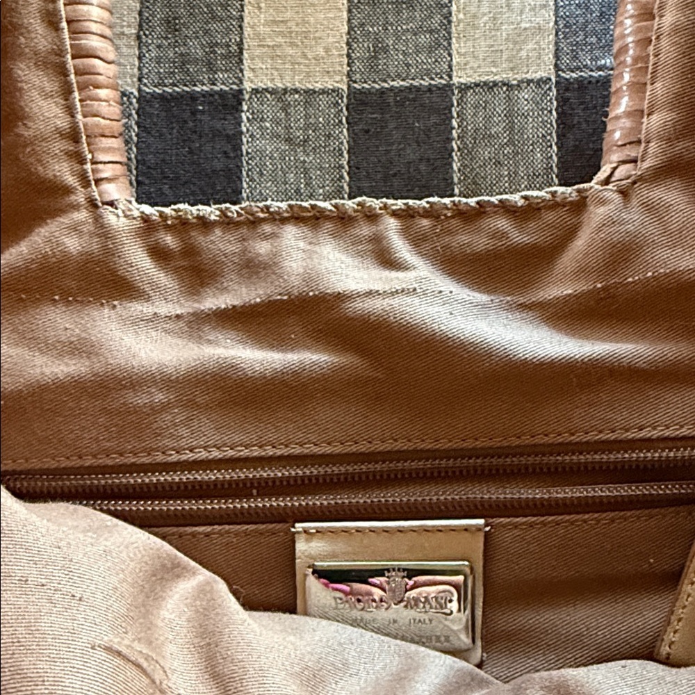 Paolo Masi Woven Brown and Gray Tote - Picture 4 of 5